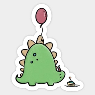 Dino Birthday Card Sticker